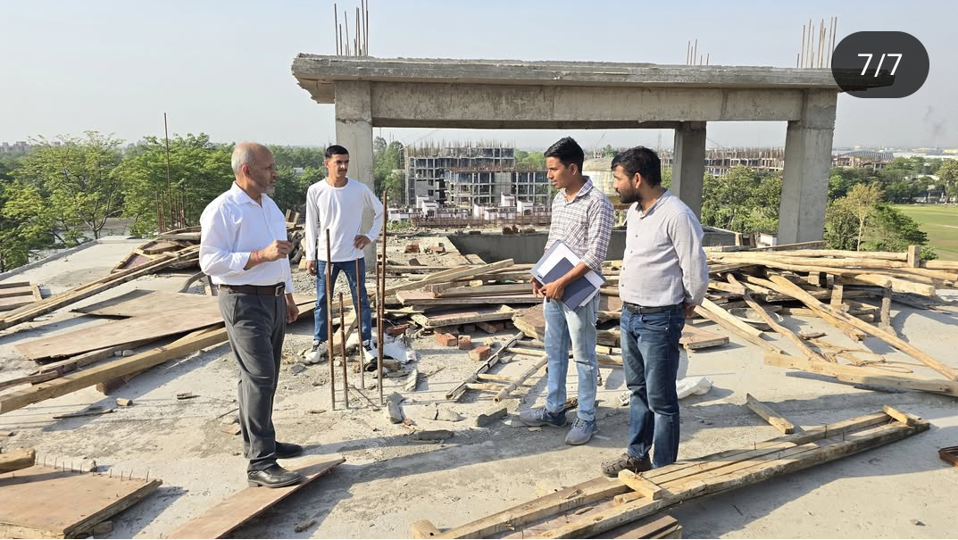 प्राचार्य द्वारा राजकीय मेडिकल कॉलेज रूद्रपुर के निर्माणाधीन भवनो का निरीक्षण तथा गुणवत्ता की जाँच की